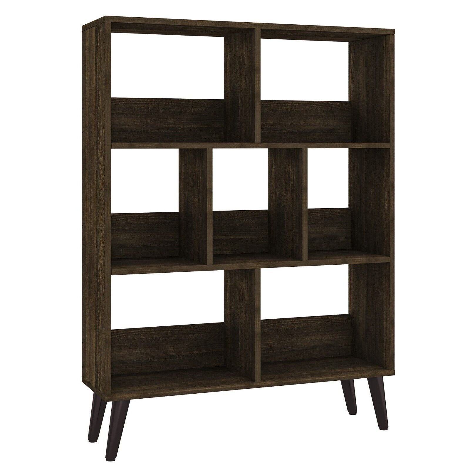 Bücherregal Standregal Raumteiler Aufbewahrungsregal mit 7 Fächern Büroregal – Bild 2