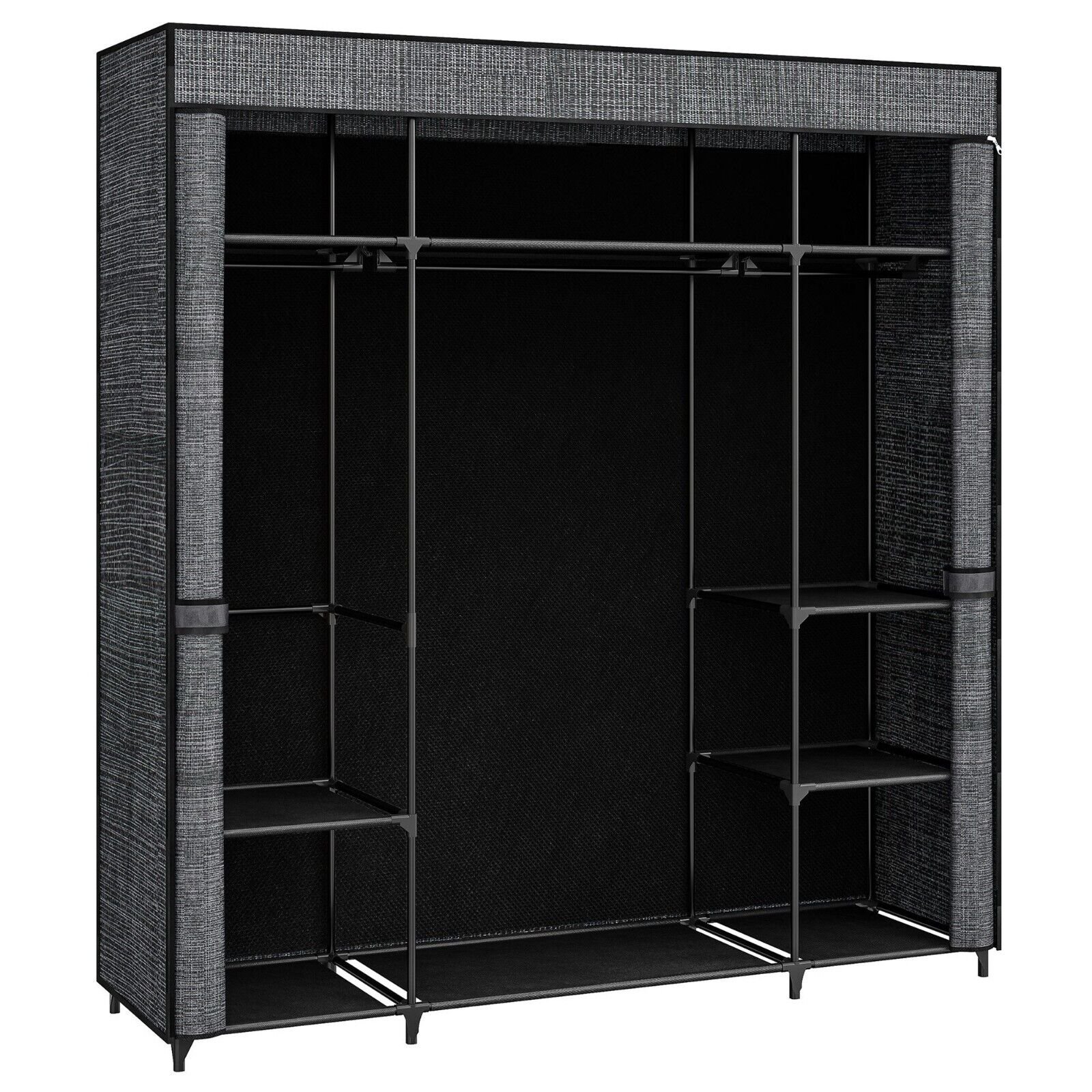 Kleiderschrank für Schlafzimmer Ankleidezimmer Stoffschrank Kinderzimmer Schwarz – Bild 3